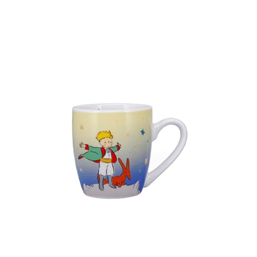 KIUB Mini-Tasse, Espresso, 125 ml, Motiv: glücklicher kleiner Prinz mit seinem Fuchs, feines Porzellan, Höhe 7,5 cm von KIUB