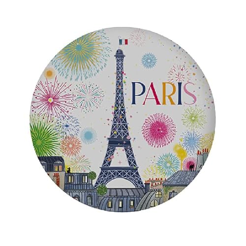 Magnet rund Paris Eiffelturm – Motiv Paris auf Party – Maße: 5,5 cm von KIUB
