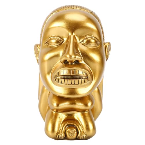 KIUGOP Indiana Requisiten Holy Grail Cup The Raiders of The Lost Ark Chachapoya Fruchtbarkeit Idol Statue Modell Harz Replik Requisite Handwerk Sammlerstücke,Gold von KIUGOP