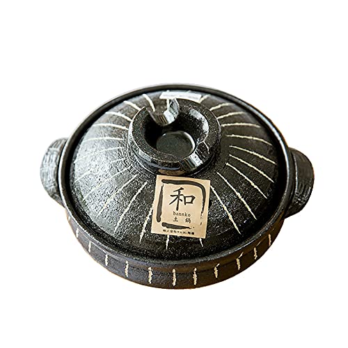 KIUGOP Japanisch Schmortopf,Hitze Resistent Keramik Auflauf Mit Deckel Ton Reiskocher Topf Auflauf Clay Topf Langsamer Eintopf Stielkasserolle Gesundheit Saucepan,Schwarz,2.3L KIUGOP Japanisch Schmortopf,Hitze Resistent Keramik Auflauf Mit Deckel Ton Reiskocher Topf Auflauf Clay Topf Langsamer Eintopf Stielkasserolle Gesundheit Saucepan,Schwarz,2.3L von KIUGOP