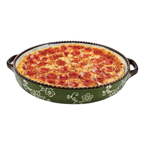 KIUGOP Keramik-Kuchenform 22,5 cm Rund Mit Griffen - Tarteform, Quicheform Zum Backen - Für Kürbiskuchen, Apfelkuchen, Kuchentöpfe, Grün KIUGOP Keramik-Kuchenform 22,5 cm Rund Mit Griffen - Tarteform, Quicheform Zum Backen - Für Kürbiskuchen, Apfelkuchen, Kuchentöpfe, Grün von KIUGOP