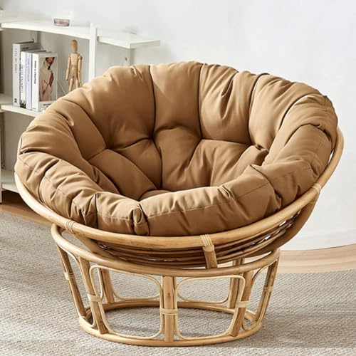 KIUGOP Papasansessel Kissen,Rund Papasan Sessel,Polster Für Papasansessel,Auflage,Polyrattan Sessel Hängesessel Kissen Papasan Stuhlkissen,Hellbraun,140x140cm von KIUGOP
