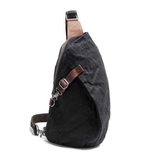 KIUGOP Wasserdicht Schulterrucksack aus Canvas Vintage Unisex Herren Klein Sling Rucksack Schultertasche Umhängetasche Outdoor Sport Freizeit,C von KIUGOP