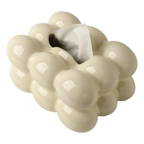 KIUGOP Zuckerwatte Tissue Box,Galvanisierter Keramik Kosmetiktücher Box, Dekorativer Taschentuchspender für Badezimmer Kommode und Tisch Esszimmer Schlafzimmer Auto Büro,A von KIUGOP