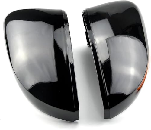 KIUYNHMSI 1 Paar Auto Außenspiegel Spiegelabdeckungen für VW Polo 6R 6C 2009-2017, Seitenflügelspiegel Gehäuse Ersatz Abdeckung Shell,A/Gloss Black von KIUYNHMSI