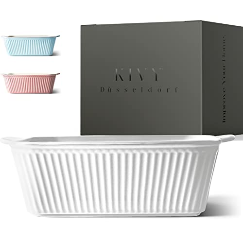 KIVY Auflaufform Klein - Ideal für 1-2 Personen - Lasagneform - Keramik - Rechteckige Ofenform - Tiramisu Form Weiß Eckig Ofenfest KIVY Auflaufform Klein - Ideal für 1-2 Personen - Lasagneform - Keramik - Rechteckige Ofenform - Tiramisu Form Weiß Eckig Ofenfest von KIVY