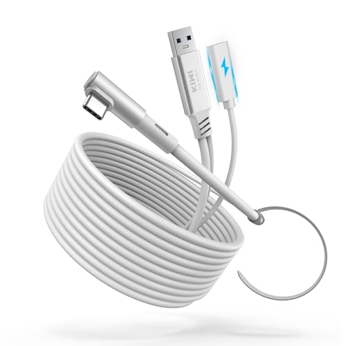 KIWI design Link-Kabel mit Ladefunktion 5M Kompatibel mit Meta Quest 3s Quest 3 Quest 2/Pro/Pico 4 Zubehör und PC/SteamVR, USB 3.0 zu USB C Link-Kabel mit 5 Gbps High-Speed für Erweitertes Gameplay KIWI design Link-Kabel mit Ladefunktion 5M Kompatibel mit Meta Quest 3s Quest 3 Quest 2/Pro/Pico 4 Zubehör und PC/SteamVR, USB 3.0 zu USB C Link-Kabel mit 5 Gbps High-Speed für Erweitertes Gameplay von KIWI design
