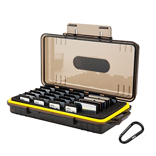 KIWIFOTOS Wasserdicht Speicherkarten Etui Aufbewahrung für 15x CF/XQD Karte + 30x SD SDXC SDHC/NS (Nintendo Switch) Game Card Sony PSV PS Vita, SD Karten Tasche Hülle Schutzbox Tragetasche von KIWIFOTOS