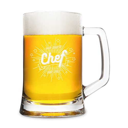 KIXY Bierkrug von Montana Geschenk Gravur Bierseidel Glas - Der beste Chef der Welt von KIXY