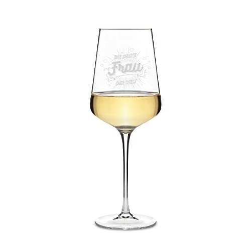 KIXY Leonardo Weißweinglas 560 ml Weinglas mit Gravur Geschenk Valentinstag - Die beste Frau der Welt, Mehrfarbig von KIXY