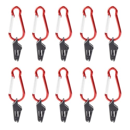 KIXZSAZ 10 Stück Aluminiumlegierung Zelt Seil Clips Abnehmbarer Ersatz Heavy Duty Camping Klettern Canopy Clamp Zubehör von KIXZSAZ