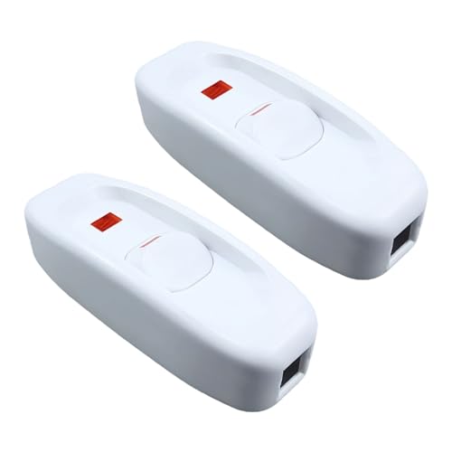 KIXZSAZ 2 teile/satz Zugschalter Spiegel Low Profile Schalter Mit LED Licht ABS Inline Dimmerschalter Für Lampe In Line Schalter Für Lampen, Weiß KIXZSAZ 2 teile/satz Zugschalter Spiegel Low Profile Schalter Mit LED Licht ABS Inline Dimmerschalter Für Lampe In Line Schalter Für Lampen, Weiß von KIXZSAZ