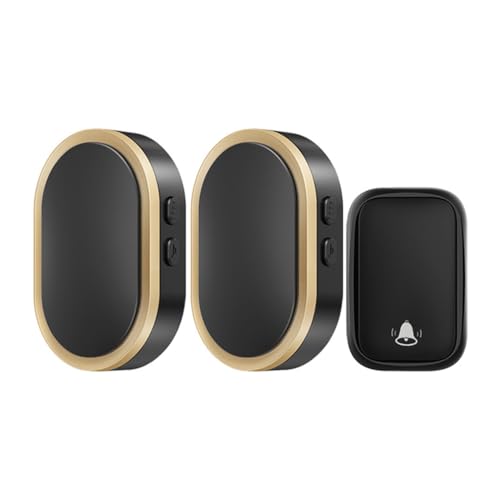 KIXZSAZ 3 Stück Drahtlose Türklingel Lautstärke Musik Einstellbare Türklingel Alarm Büro Wohnung Sender Remote Mounted Alerts, Schwarzes Gold KIXZSAZ 3 Stück Drahtlose Türklingel Lautstärke Musik Einstellbare Türklingel Alarm Büro Wohnung Sender Remote Mounted Alerts, Schwarzes Gold von KIXZSAZ