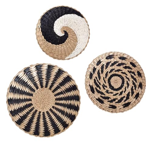 KIXZSAZ 3 paket/los Schöne Wand Dekoration Mit Hand Woven Rattan Gras Natürliche Rattan Dekoration Rattan Gras Kombination Wand von KIXZSAZ