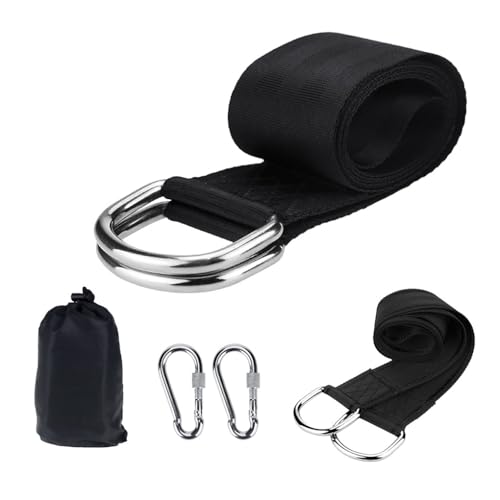 KIXZSAZ Baumschaukel Hängeset Riemen Verstellbare Aufbewahrungstasche Karabiner Set Tragbare Garten Hängematte Bett Stuhl Zubehör, Schwarz KIXZSAZ Baumschaukel Hängeset Riemen Verstellbare Aufbewahrungstasche Karabiner Set Tragbare Garten Hängematte Bett Stuhl Zubehör, Schwarz von KIXZSAZ
