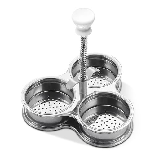 KIXZSAZ Edelstahlbeschichtung Eierwilderer pochierter Dampfgarer 3 Tassen Brunch Frühstück Maker Herd Kochgeschirr Küchenutensilien Gadget von KIXZSAZ