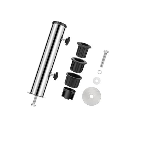 KIXZSAZ Einfach zu installierender Schirmständer für rechteckige Geländer. Vielseitig und platzsparend, Flexibler Edelstahl, Einzelloch fixiert, Länge 30cm von KIXZSAZ