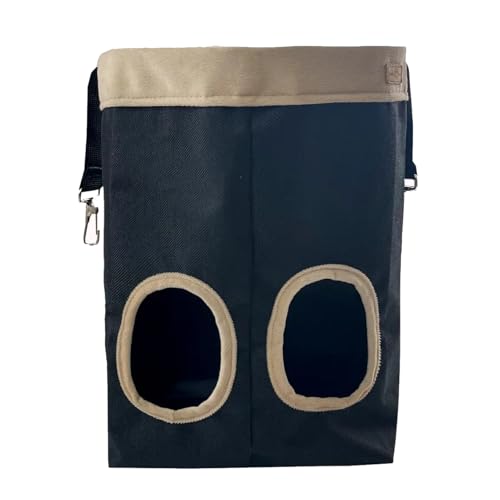 KIXZSAZ Hängender Heu Futtertrog, Grassack, Kaninchen Futtersack, mobiler Canvas Spender für Meerschweinchen, Kleintiere, Schwarz von KIXZSAZ