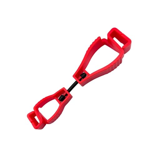 KIXZSAZ Handschuhgreifer Clip Taillenschnalle Clips Kunststoff Anti Rutsch Handschuhe Halter mit Metallhaken Feuerwehr Baustellen, Rot von KIXZSAZ