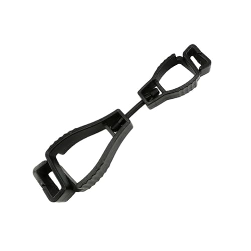 KIXZSAZ Handschuhgreifer Clip Taillenschnalle Clips Kunststoff Anti Rutsch Handschuhe Halter mit Metallhaken Feuerwehr Baustellen, Schwarz von KIXZSAZ