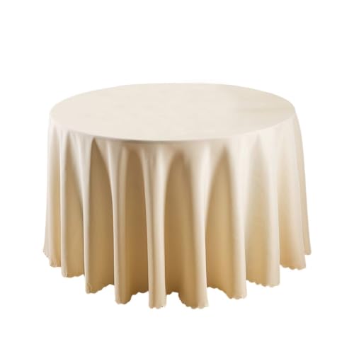 KIXZSAZ Home Hotel Ple Design Runde Tischdecke Zeremonie Party Tischdecke wiederverwendbar waschbar Dekoration Festival Ornament, Beige, 2.0 m von KIXZSAZ