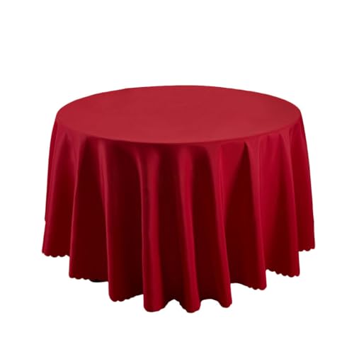 KIXZSAZ Home Hotel Ple Design Runde Tischdecke Zeremonie Party Tischdecke wiederverwendbar waschbar Dekoration Festival Ornament, Rot, 2.0 m von KIXZSAZ