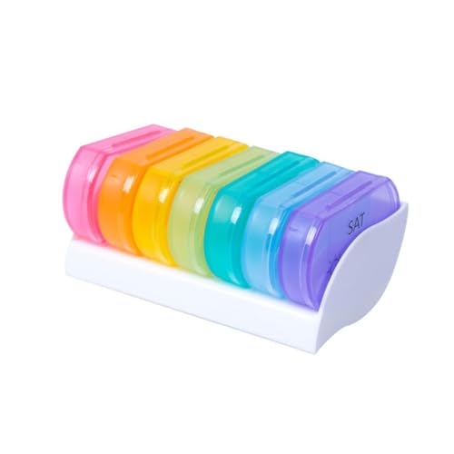 KIXZSAZ Kunststoff 7 Tage Pillendose Tragbarer Kleiner nachfüllbarer Behälter Leerer Farbiger Halter Geteilte Box Haushaltsorganisator KIXZSAZ Kunststoff 7 Tage Pillendose Tragbarer Kleiner nachfüllbarer Behälter Leerer Farbiger Halter Geteilte Box Haushaltsorganisator von KIXZSAZ