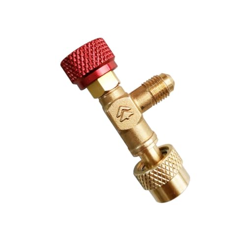 KIXZSAZ Kupfer R410A Klimaanlage Kältemittelventil Abnehmbarer 1/4 5/16 Zoll auslaufsicherer tragbarer Reparaturadapter von KIXZSAZ