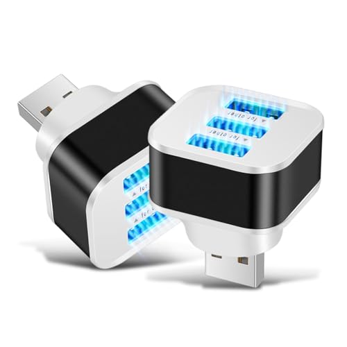 KIXZSAZ Ladegerät USB Hub 5V 3 Ports Ladeexpander mit LED Anzeige Splitter Tragbarer Reiseadapter Home Extender, 2ST KIXZSAZ Ladegerät USB Hub 5V 3 Ports Ladeexpander mit LED Anzeige Splitter Tragbarer Reiseadapter Home Extender, 2ST von KIXZSAZ