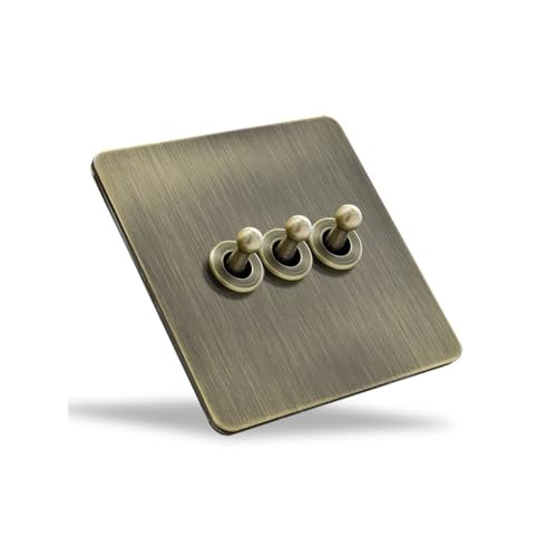 KIXZSAZ Lampenbedienfeld Modifizierte Komponente Beleuchtungszubehör Vintage Light Controller Modification Switch Accessory, Drei Tasten von KIXZSAZ