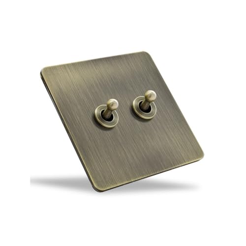 KIXZSAZ Lampenbedienfeld Modifizierte Komponente Beleuchtungszubehör Vintage Light Controller Modification Switch Accessory, zwei Tasten von KIXZSAZ