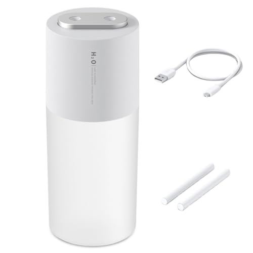 KIXZSAZ Luftbefeuchter 400 ml Aromatherapie Ätherisches Öl Diffusor Nebelhersteller Erfrischer Desktop Haushalt Automontage Büro, Bianco von KIXZSAZ