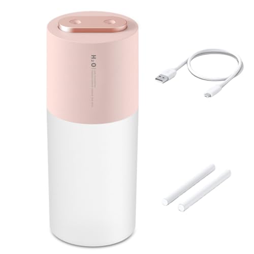 KIXZSAZ Luftbefeuchter 400 ml Aromatherapie Ätherisches Öl Diffusor Nebelhersteller Erfrischer Desktop Haushalt Automontage Büro, Rosa von KIXZSAZ
