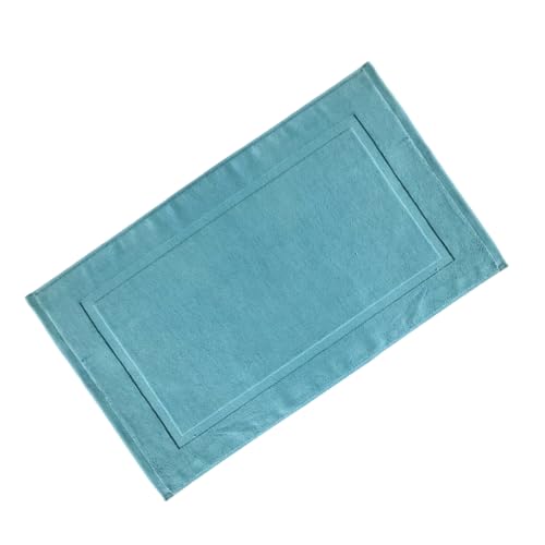 KIXZSAZ Maschinenwaschbare Badematte aus Baumwollband – leicht zu reinigen und zu pflegen. Maschinenwaschbare Duschmatte, Blauer See von KIXZSAZ
