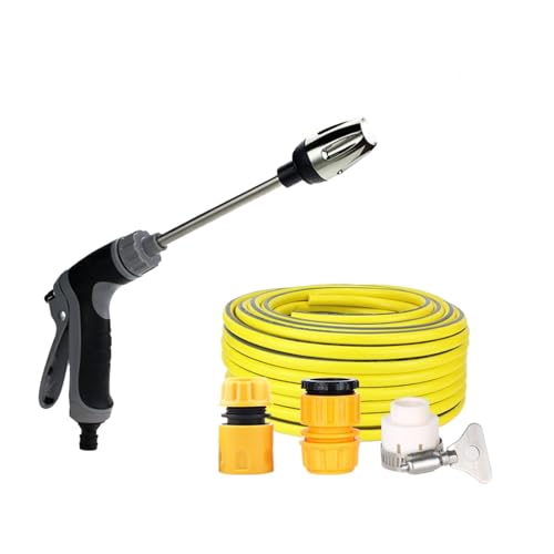 KIXZSAZ Metall Verlängerungsstange, Langer Stangenreiniger mit Mehreren Wasserzerstäubungseinstellungen, Besser geeignet für die Autowäsche im Haushalt, T8 Rundrohr Set von KIXZSAZ