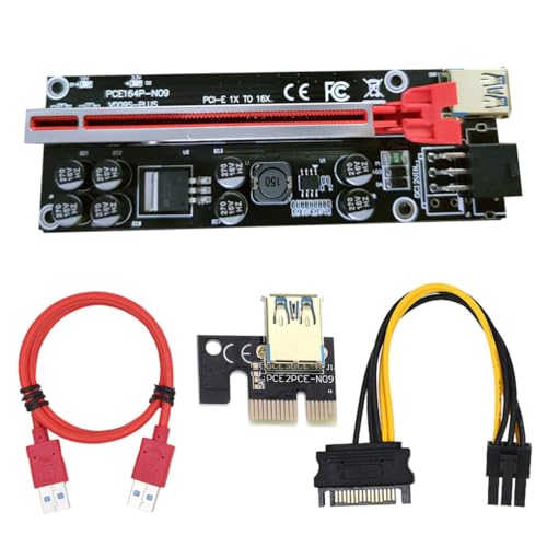 KIXZSAZ PCI E 1x bis 6X Powered USB 3.0 Extender Card Tragbarer Computer Desktop PC Mining Adapterkabel LED Lichtausrüstung, Roter Steckplatz Rotes Kabel KIXZSAZ PCI E 1x bis 6X Powered USB 3.0 Extender Card Tragbarer Computer Desktop PC Mining Adapterkabel LED Lichtausrüstung, Roter Steckplatz Rotes Kabel von KIXZSAZ