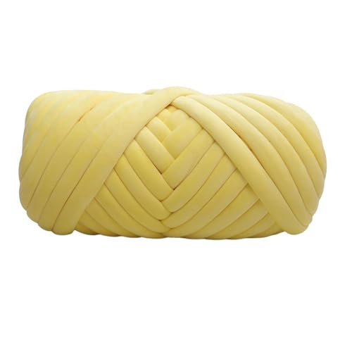 KIXZSAZ Premium 1 kg dickes Samtgarn zum Armstricken von Teppichen und handgestrickten Haustierbetthäkeln, Gelb von KIXZSAZ