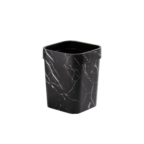 KIXZSAZ Retro Mülleimer Mülltonne Küche Abfall Korb Container Dekorative Haushalt Auto Wohnzimmer Business Toilette Versorgung, Quadratisch/Schwarz, 14L von KIXZSAZ