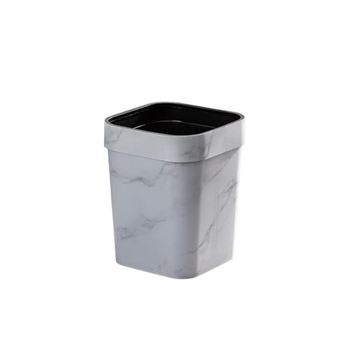 KIXZSAZ Retro Mülleimer Mülltonne Küche Abfall Korb Container Dekorative Haushalt Auto Wohnzimmer Business Toilette Versorgung, Quadratisch/Weiß, 14L von KIXZSAZ