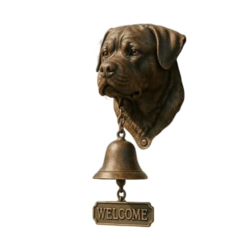 KIXZSAZ Retro Spaß Bulldog Willkommen Glocke Wand Haustier Hund Türklingel Charmante Eingang Dekoration Ren Hundeliebhaber Home Dekoration, Rottweiler von KIXZSAZ