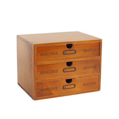 KIXZSAZ Schubladen Organizer aus Holz – organisierte Aufbewahrung für den Schreibtisch. Langlebiger, mehrschichtiger Schreibtisch Organizer aus Holz, 3 Schichten von KIXZSAZ