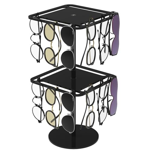 KIXZSAZ Sonnenbrillenständer Organizer, drehbarer Brillenhalter für einfachen Zugriff, drehbarer Displayständer aus Acryl, Brillen Organizer, C von KIXZSAZ