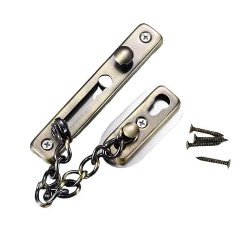 KIXZSAZ Startseite Hotel Tür Fenster Kettenschloss Wohnzimmer Schlafzimmer Badezimmer Edelstahl Türen Riegel Zubehör Hardware, Bronze von KIXZSAZ
