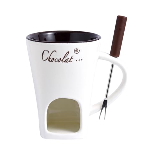 KIXZSAZ Tragbare Käse Schmelzen Keramik Tasse Für Fondue Liebhaber Keramik Eintopf Tasse Set Persönliche Eintopf Heizung Lebensmittel, Beige von KIXZSAZ