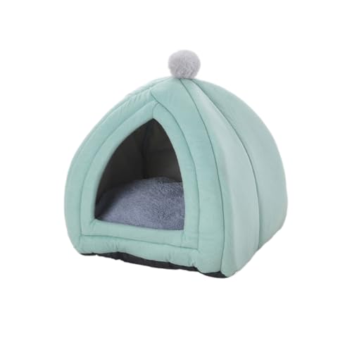 KIXZSAZ Tragbare Pet Home Indoor Wohnzimmer Schlafzimmer Winter Ruhen Nest Plüsch Schlaf Zelt Kleine Tier Haustiere Liefert, Grün, 40x40x42cm von KIXZSAZ