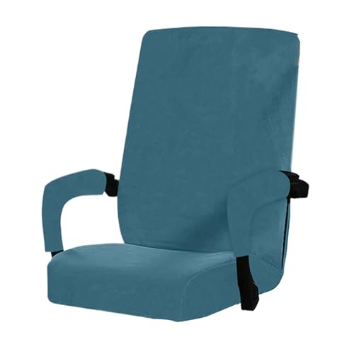 KIXZSAZ Weicher und bequemer Samt Bürostuhlbezug, entfernen, vielseitig einsetzbar. Samt Sesselbezug, Pfauenblau, XL von KIXZSAZ