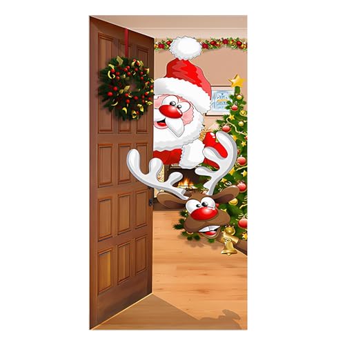 KIXZSAZ Weihnachtsdekoration Tür hängen Rentier zu ästhetischen elastischen Abdeckungen Weihnachten Urlaub Dekorationen mit Zubehör Tür, SDMT023, 200 * 90cm KIXZSAZ Weihnachtsdekoration Tür hängen Rentier zu ästhetischen elastischen Abdeckungen Weihnachten Urlaub Dekorationen mit Zubehör Tür, SDMT023, 200 * 90cm von KIXZSAZ