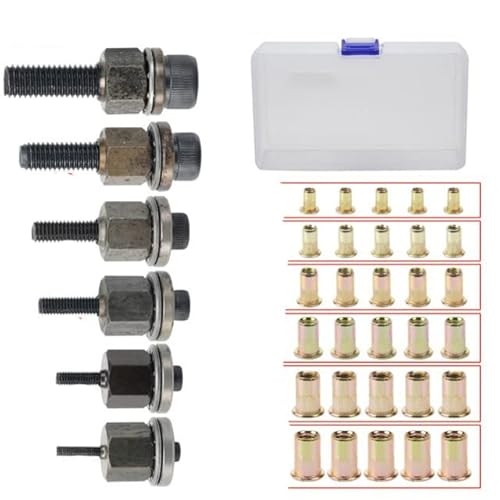 Handnietmutter Kopfmuttern Einfache Installation Nietwerkzeugspitze Dornkopf Ersatz M3 M4 M5 M6 M8 Nietmutter mit Gewinde - 36 Stück Handnietmutter Kopfmuttern Einfache Installation Nietwerkzeugspitze Dornkopf Ersatz M3 M4 M5 M6 M8 Nietmutter mit Gewinde - 36 Stück von KIYANSH