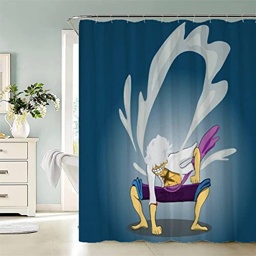 KIYAYO Duschvorhang 240x200 Lang Duschvorhang Anime Cartoon-Junge Shower Curtains Waschbar Anti-bakteriell Badezimmervorhang Polyester Badewanne Vorhang Mit 12 Duschvorhangringen von KIYAYO