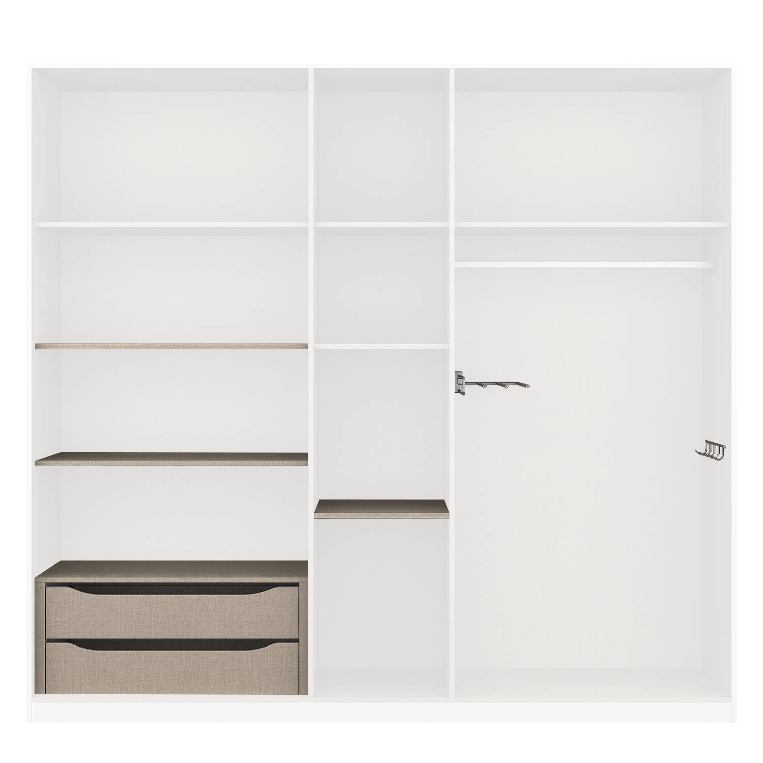 Zubehörpaket Drehtürenschrank KiYDOO II 4-teilig Beige 226 cm Breite 5-türig Spanplatte Modern von KiYDOO